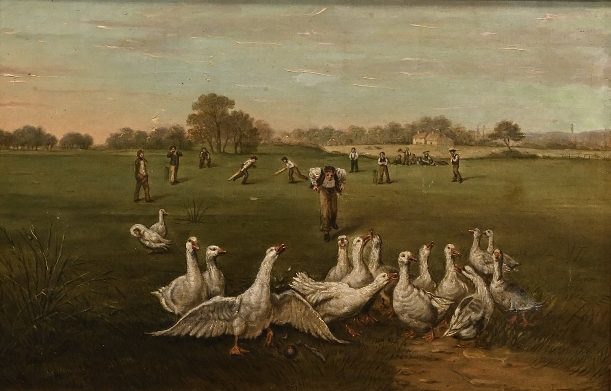 William Willoughby - Partita di cricket con le Oche - U.S.A. XIX Secolo-photo-2